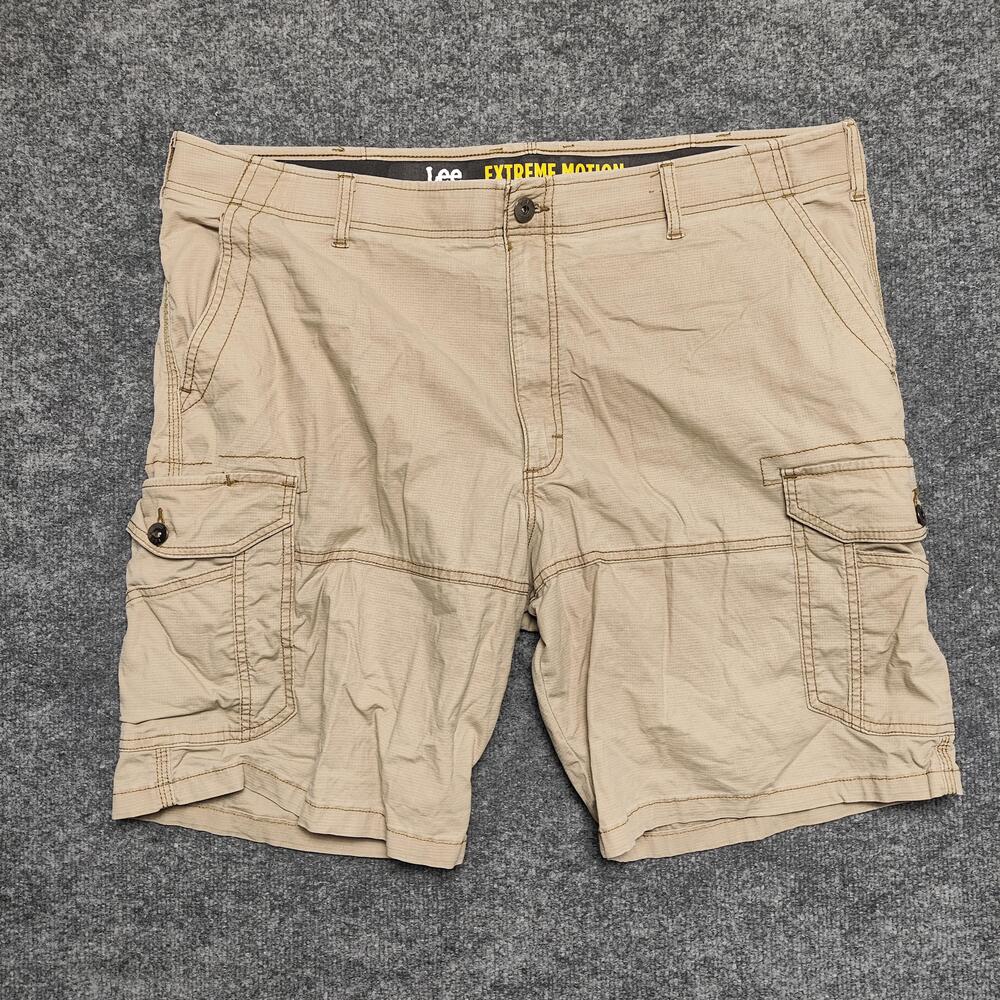 Lee Shorts Mens 42 Beige Cargo Canvas Extreme Motion Stretch Pockets Casual